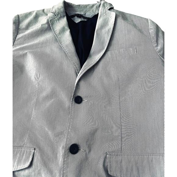 TOMMY HILFIGER SPORT JACKET, MENS, L (42-44), LIGHT BLUE & NAVY BLUE TRIM, LAPEL - Picture 3 of 11